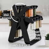 Rotating Spice Rack Organizer 18 Jars Black