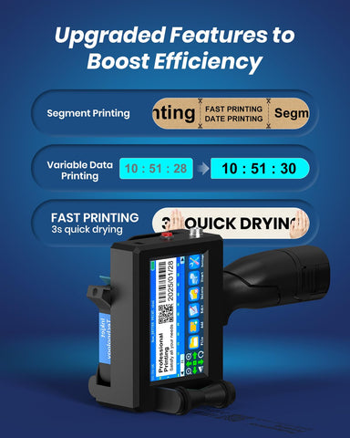 Handheld Inkjet Printer 0.5in Nozzle Touchscreen