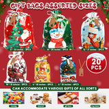 Christmas Gift Bags Drawstring 20PCS Assorted