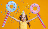 Inflatable Candy 33 Inch Inflatable Donut Lollipops Set of 4 Candy Themed Birthday Decorations Pool Party Prop