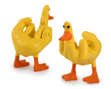 Middle Finger Duck Joke Gifts Duck You Figurine 5.7 Inch Statue Funny Desk Decor Cell Ph Holder Resin Decoration