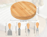 Cheese Board and Knife Set Bamboo Small Charcuterie Boards Gift Set with 4 Knives for Picnics Parties Christmas Gifts Wedding Gifts