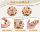 2 Pieces Date Night Dice Set, 1 Couple & 1 Food Decision Dice for Couples, Perfect for Date Nights, Anniversaries, Couple Gifts - Wooden