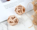 2 Pieces Date Night Dice Set, 1 Couple & 1 Food Decision Dice for Couples, Perfect for Date Nights, Anniversaries, Couple Gifts - Wooden