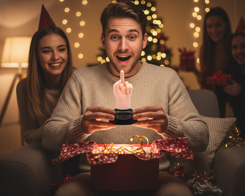 Solar Dancing Dashboard Figurine - Middle Finger