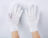 White Cotton Gloves with Snap Closure 6 Pairs Parade Gloves for Polices