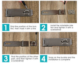 Door Latch Lock 2 Pieces Black Hasp Latch